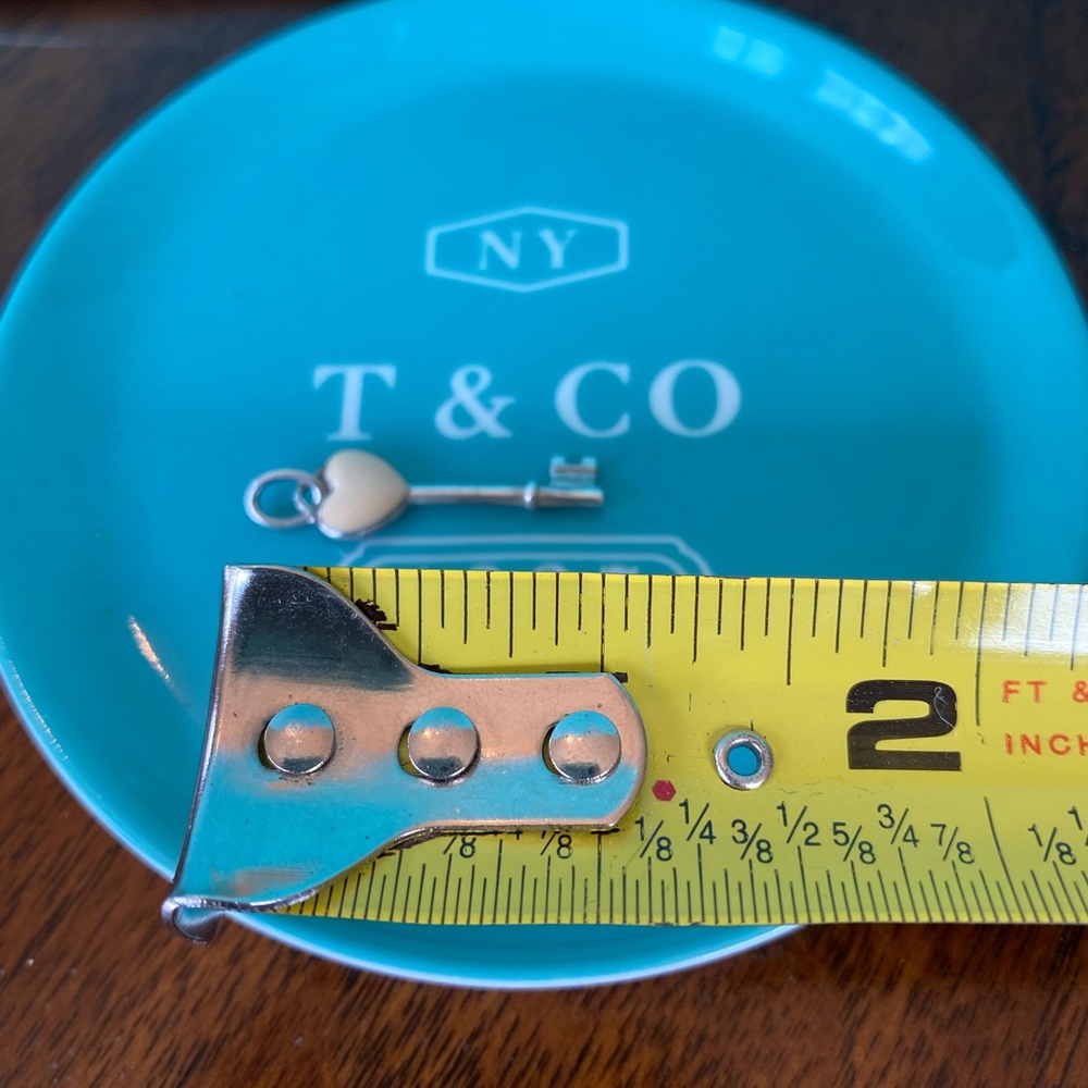 Tiffany & Co Silver baby pink enamel Key Pendant Charm for Necklace or Bracelet - Picture 3 of 10